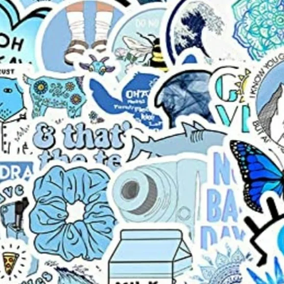 50 Stickers | 2 inch | Matte Finish | Blue | Brand New - Picture 3 of 9